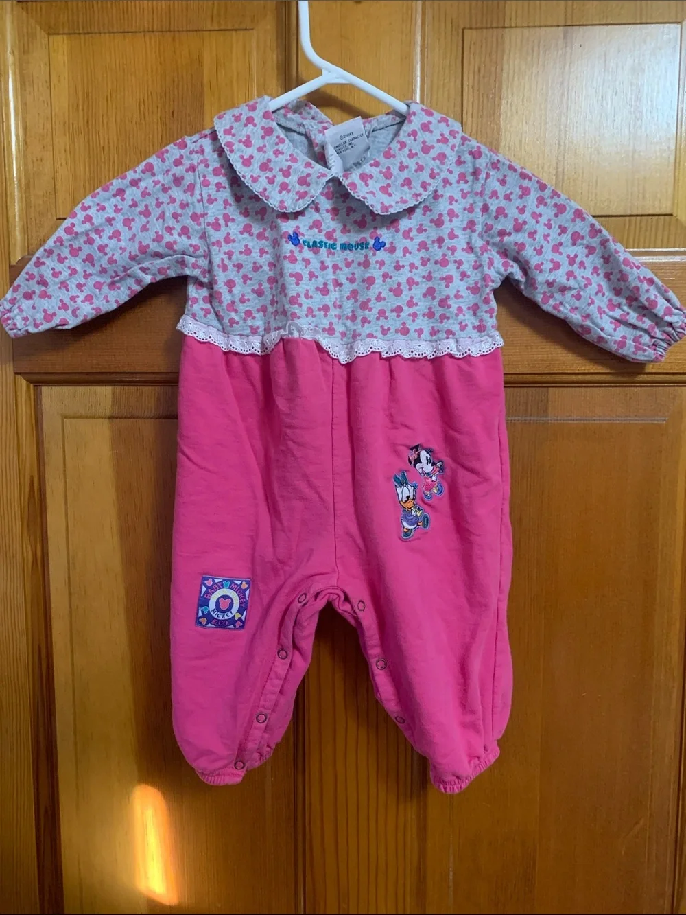Pink and Gray Baby Mickey & Co. Onesie